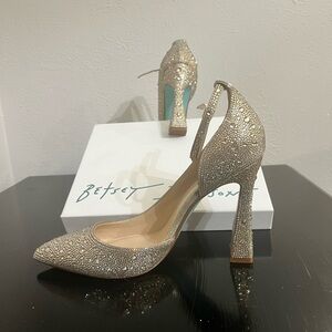 Betsey Johnson gold strap heels